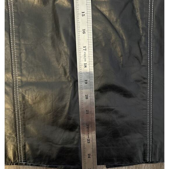 Proenza Schouler Size 8/10 M 100% Leather Midi Skirt Contrast Stitch - Picture 10 of 10